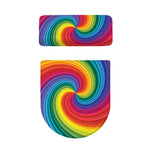 Rainbow Swirl Print Toilet Lid And Tank Cover Set