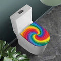Rainbow Swirl Print Toilet Lid Cover