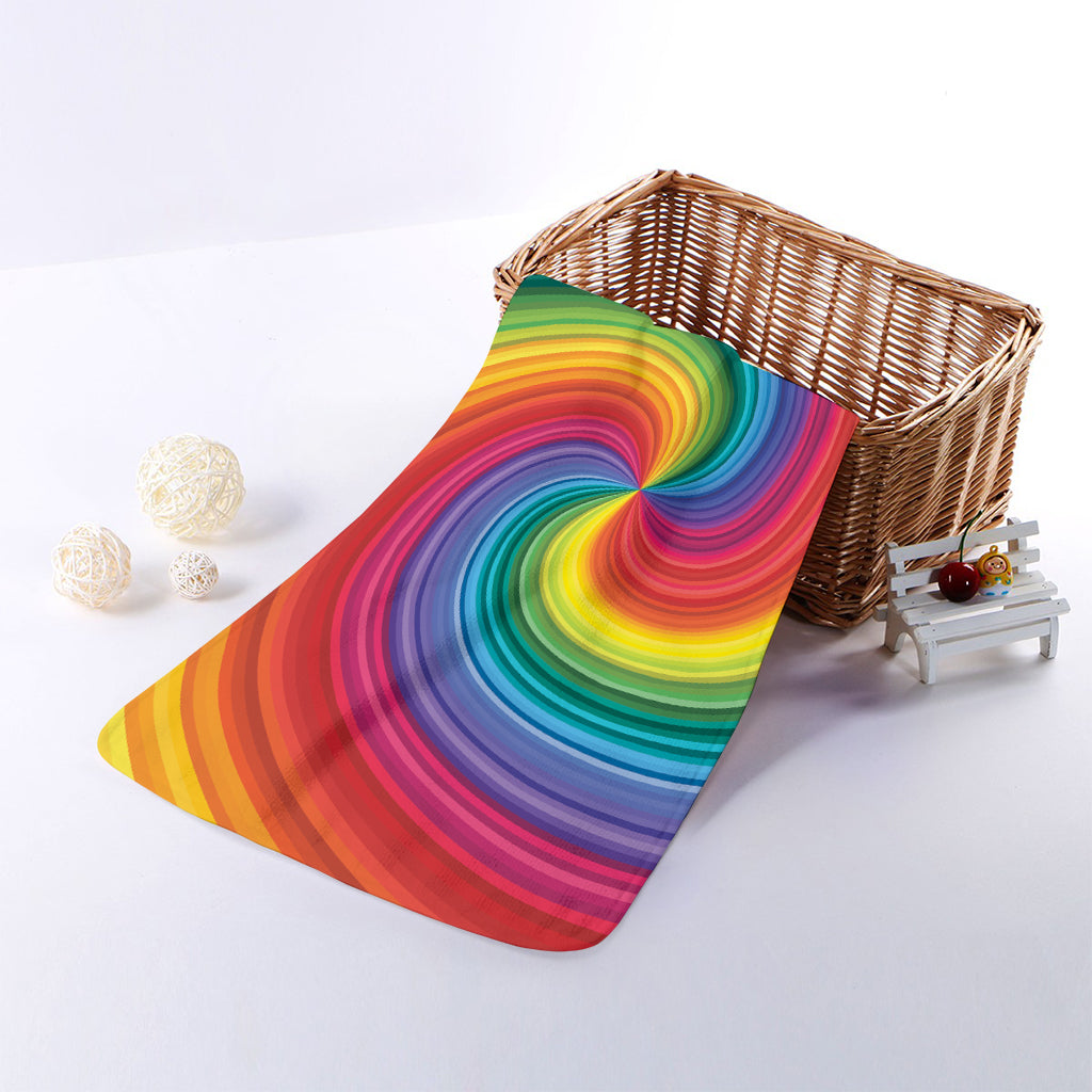 Rainbow Swirl Print Towel