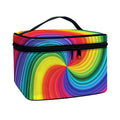 Rainbow Swirl Print Travel Makeup Bag