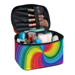 Rainbow Swirl Print Travel Makeup Bag
