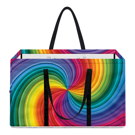 Rainbow Swirl Print Utility Tote Bag
