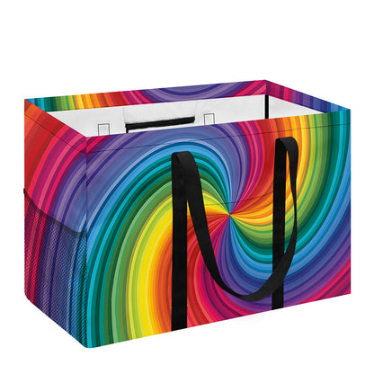 Rainbow Swirl Print Utility Tote Bag