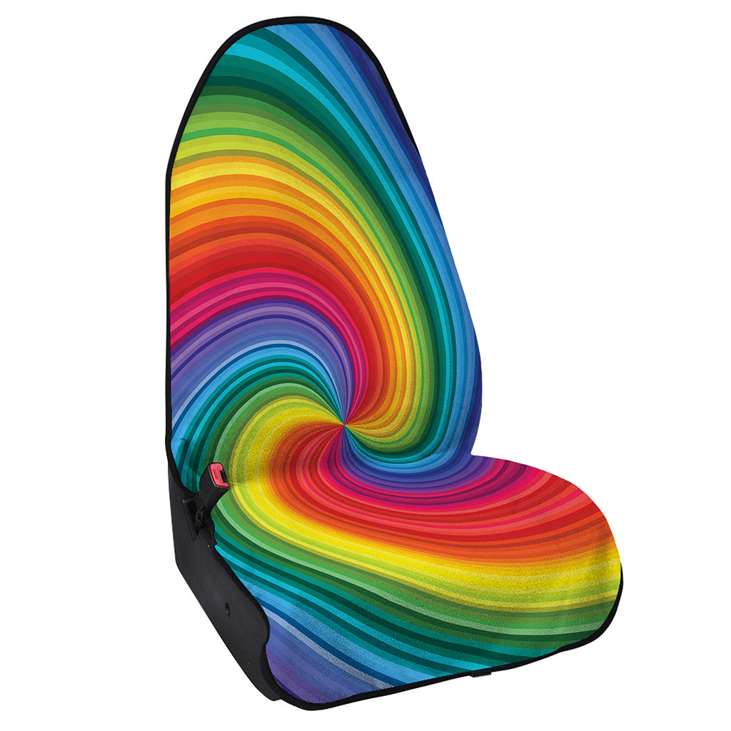 Rainbow Swirl Print Waterproof Car Seat Cover