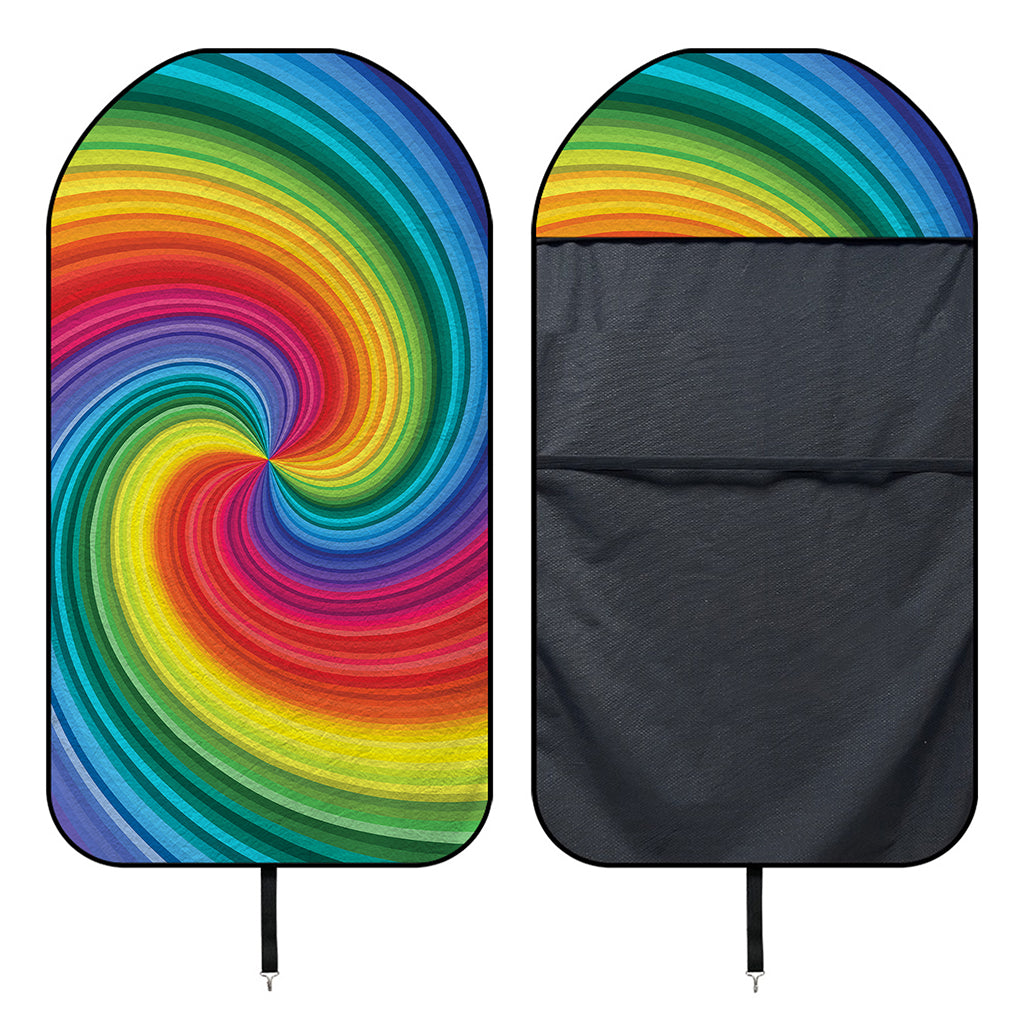 Rainbow Swirl Print Waterproof Car Seat Cover