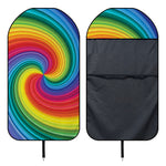Rainbow Swirl Print Waterproof Car Seat Cover