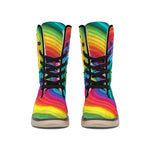 Rainbow Swirl Print Winter Boots