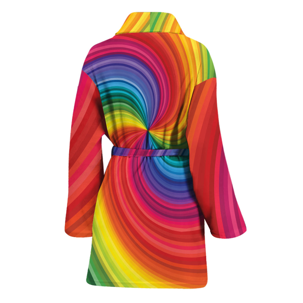 Rainbow Swirl Print Women's Bathrobe