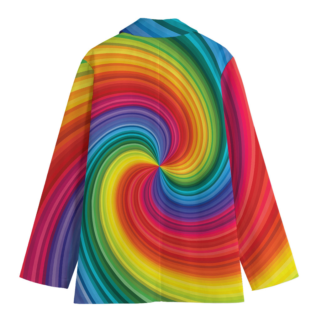 Rainbow Swirl Print Women's Blazer