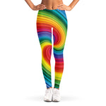 Rainbow Swirl Print Women's Leggings