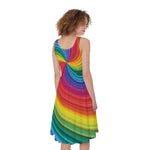 Rainbow Swirl Print Women's Sleeveless Dress