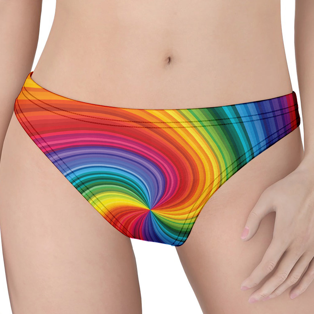 Rainbow Swirl Print Women's Thong