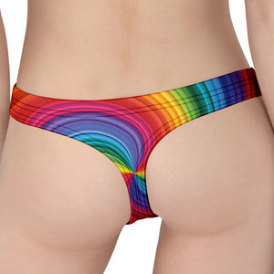 Rainbow Swirl Print Women's Thong