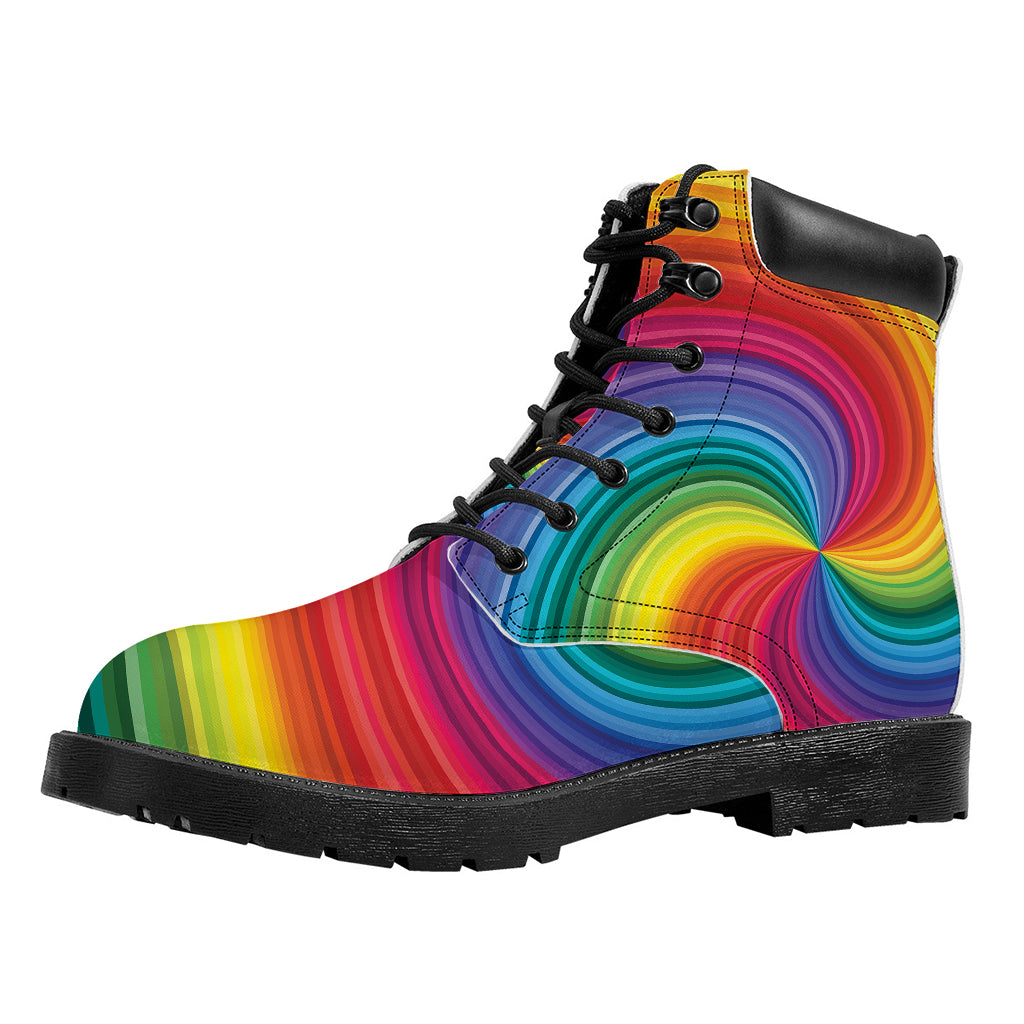 Rainbow Swirl Print Work Boots