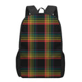 Rainbow Tartan Pattern Print 17 Inch Backpack