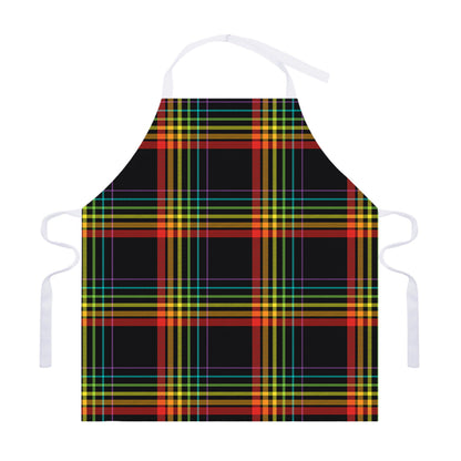 Rainbow Tartan Pattern Print Adjustable Apron
