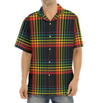 Rainbow Tartan Pattern Print Aloha Shirt