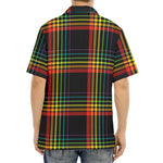 Rainbow Tartan Pattern Print Aloha Shirt