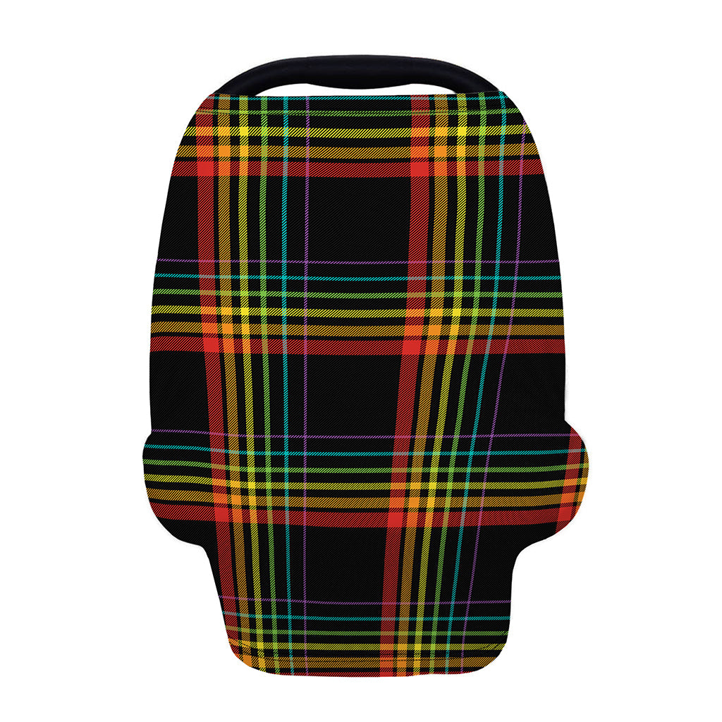 Rainbow Tartan Pattern Print Baby Seat Cover