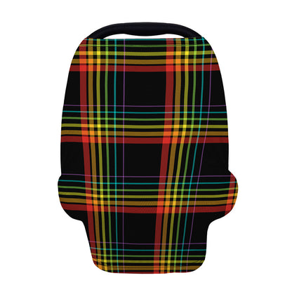 Rainbow Tartan Pattern Print Baby Seat Cover