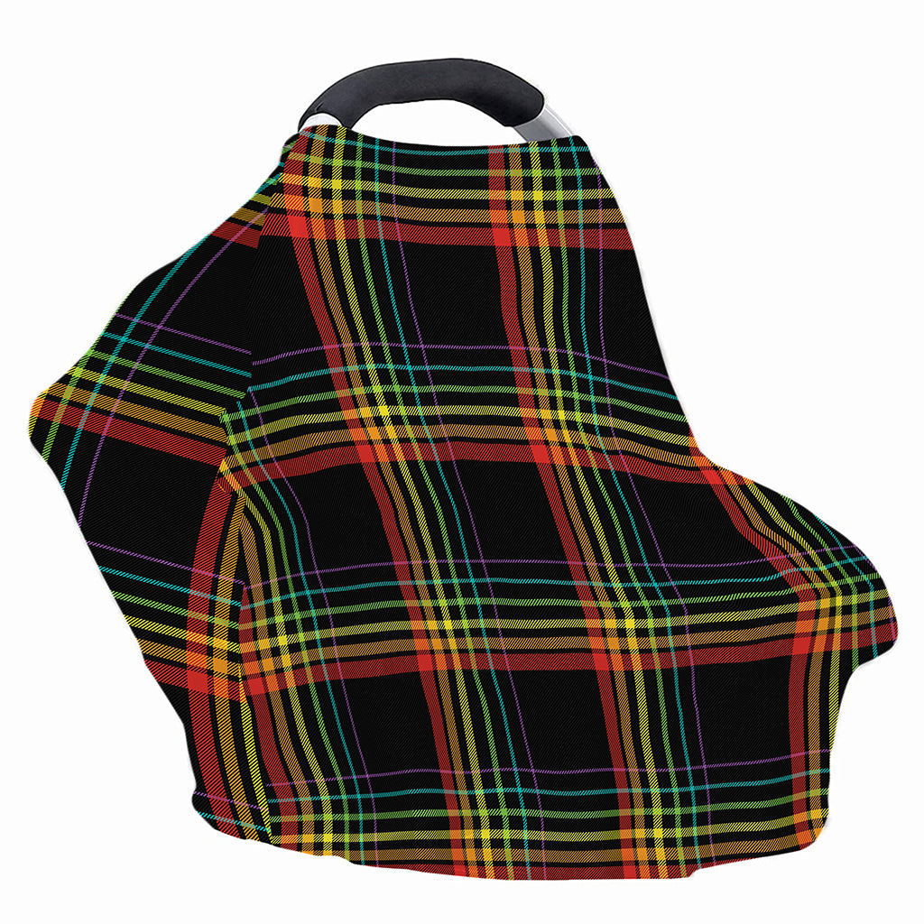 Rainbow Tartan Pattern Print Baby Seat Cover
