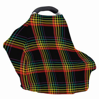Rainbow Tartan Pattern Print Baby Seat Cover