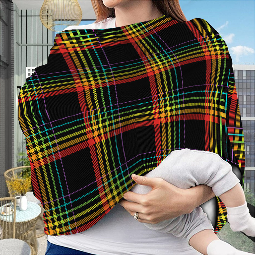 Rainbow Tartan Pattern Print Baby Seat Cover