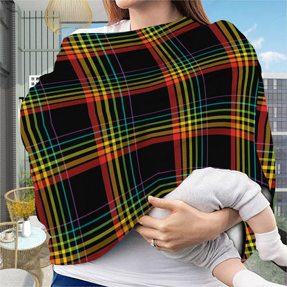 Rainbow Tartan Pattern Print Baby Seat Cover