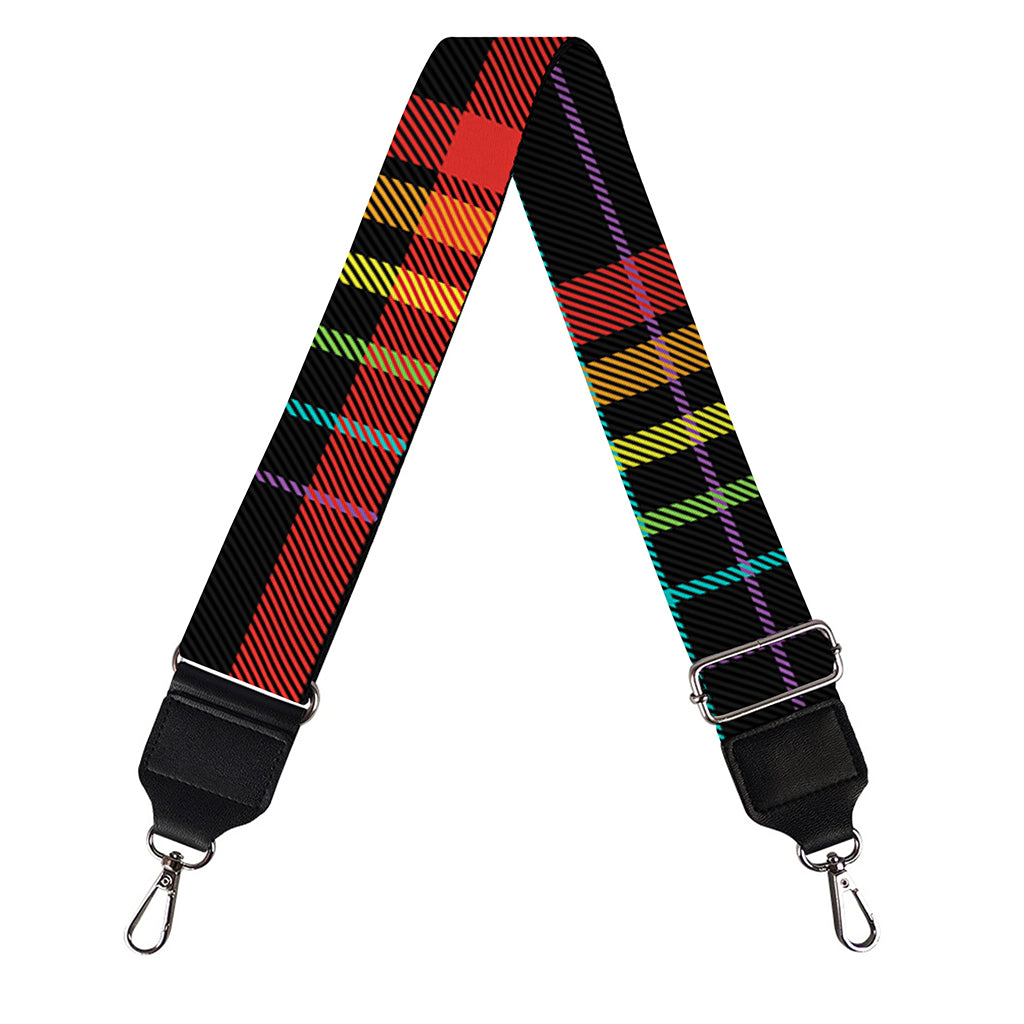 Rainbow Tartan Pattern Print Bag Strap