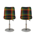 Rainbow Tartan Pattern Print Bar Stool Covers