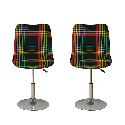 Rainbow Tartan Pattern Print Bar Stool Covers