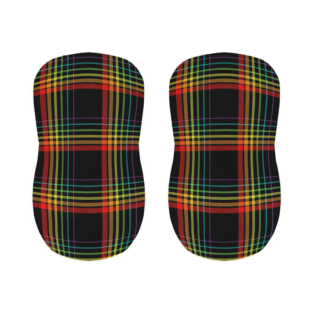 Rainbow Tartan Pattern Print Bar Stool Covers