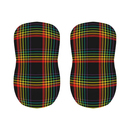 Rainbow Tartan Pattern Print Bar Stool Covers