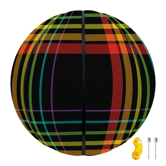 Rainbow Tartan Pattern Print Basketball