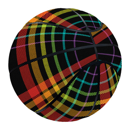 Rainbow Tartan Pattern Print Basketball