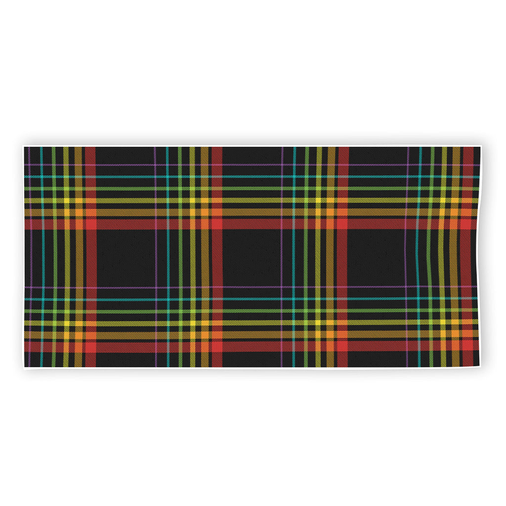 Rainbow Tartan Pattern Print Beach Towel