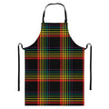 Rainbow Tartan Pattern Print Bib Apron With Pocket