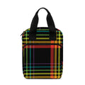 Rainbow Tartan Pattern Print Bible Tote Bag