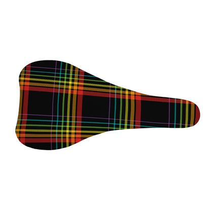 Rainbow Tartan Pattern Print Bicycle Seat Cover