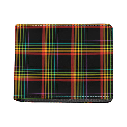 Rainbow Tartan Pattern Print Bifold Wallet