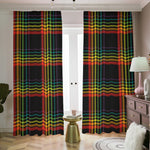 Rainbow Tartan Pattern Print Blackout Pencil Pleat Curtains