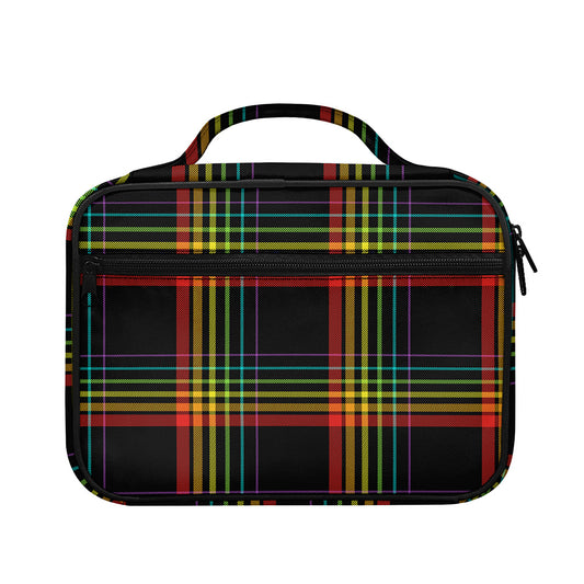 Rainbow Tartan Pattern Print Briefcase Bible Bag