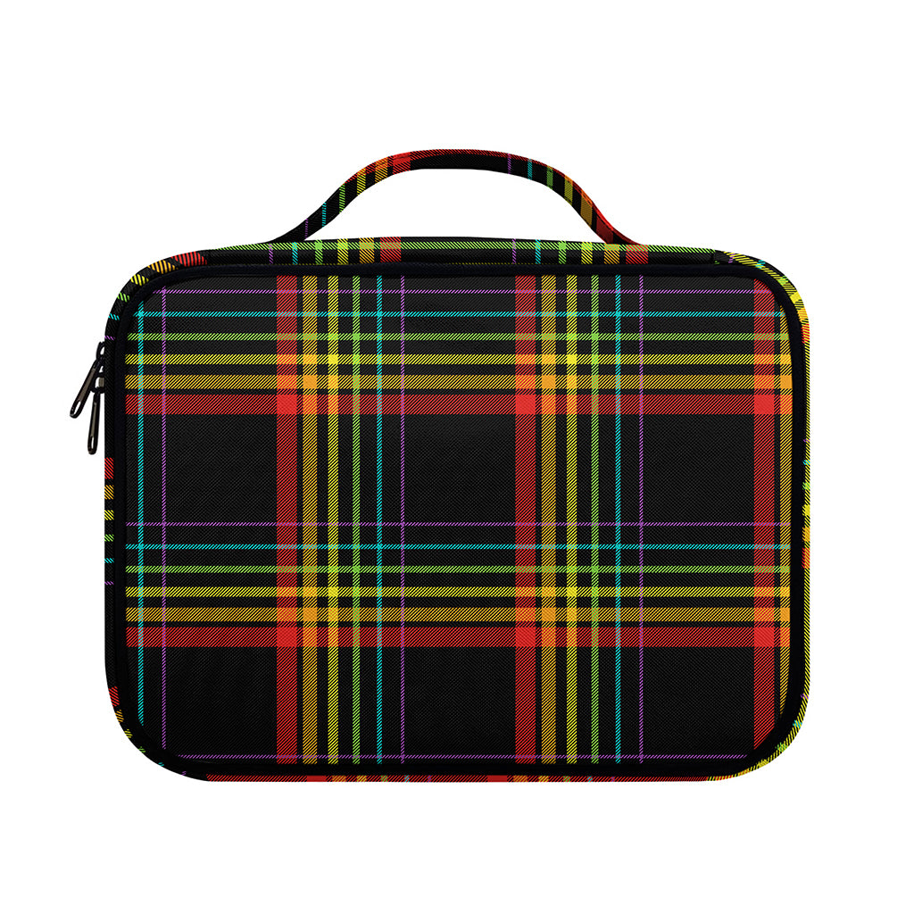 Rainbow Tartan Pattern Print Briefcase Bible Bag
