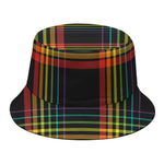 Rainbow Tartan Pattern Print Bucket Hat