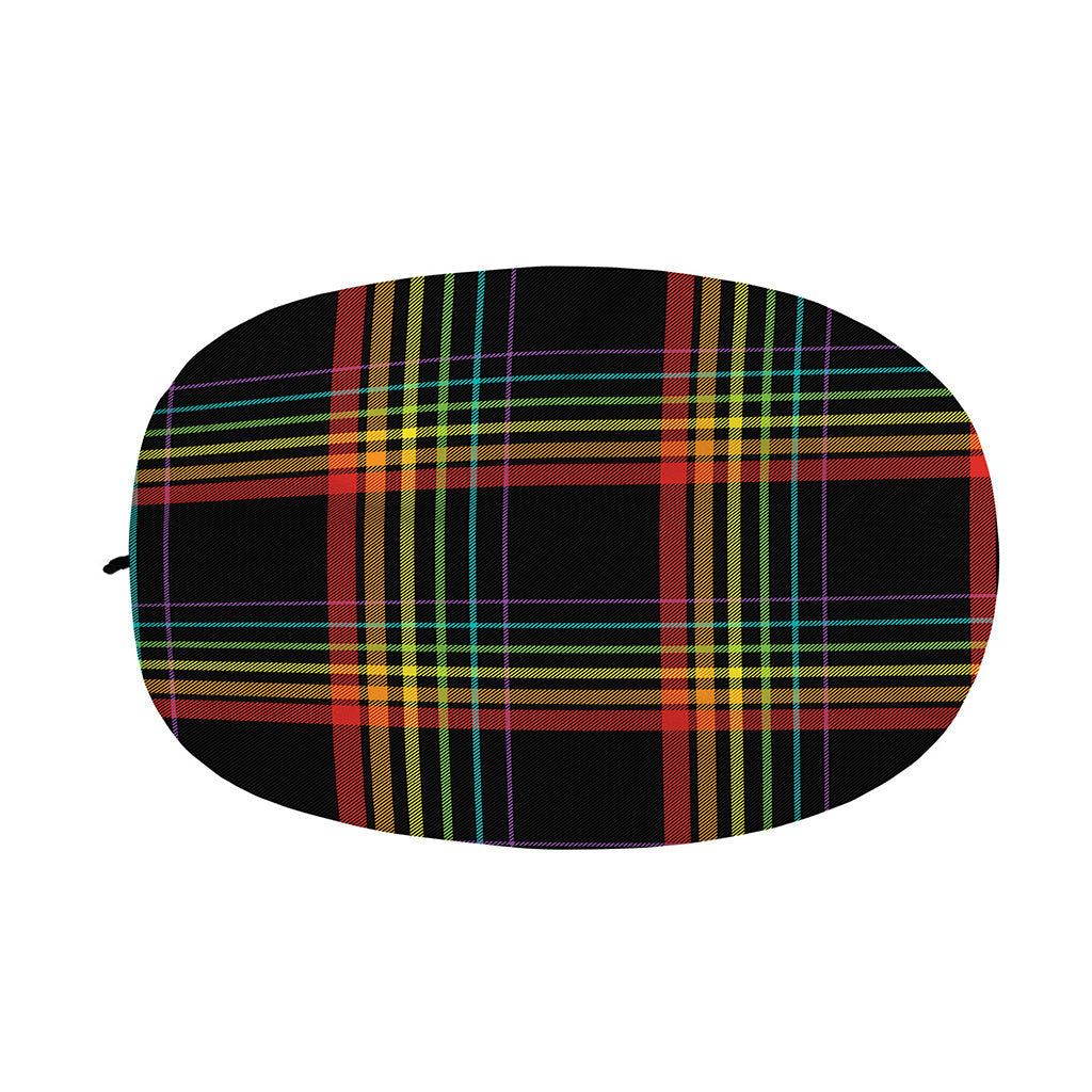 Rainbow Tartan Pattern Print Car Side Mirror Covers