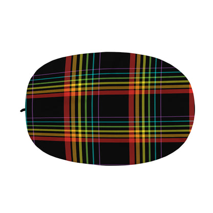 Rainbow Tartan Pattern Print Car Side Mirror Covers