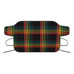 Rainbow Tartan Pattern Print Car Windshield Snow Cover