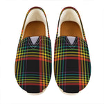 Rainbow Tartan Pattern Print Casual Shoes
