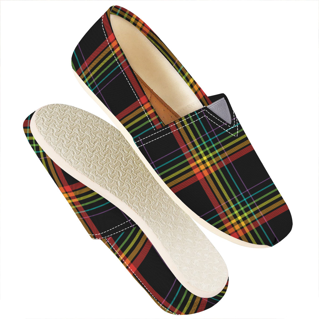 Rainbow Tartan Pattern Print Casual Shoes
