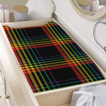Rainbow Tartan Pattern Print Changing Pad Cover